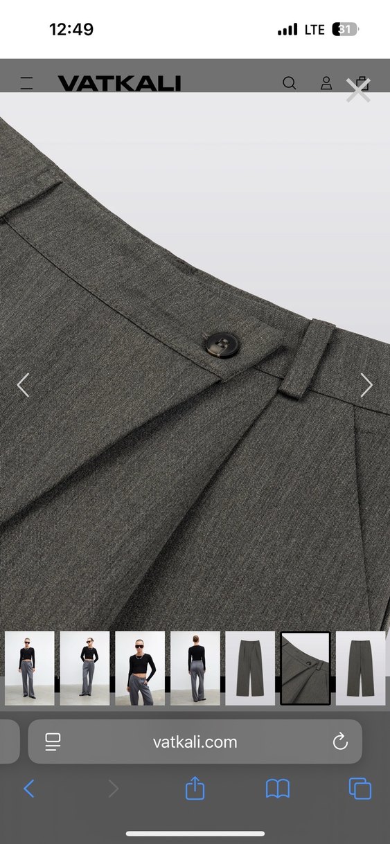 Vatkalı Gri Crossover Palazzo Pantolon - Premium - Görsel 3