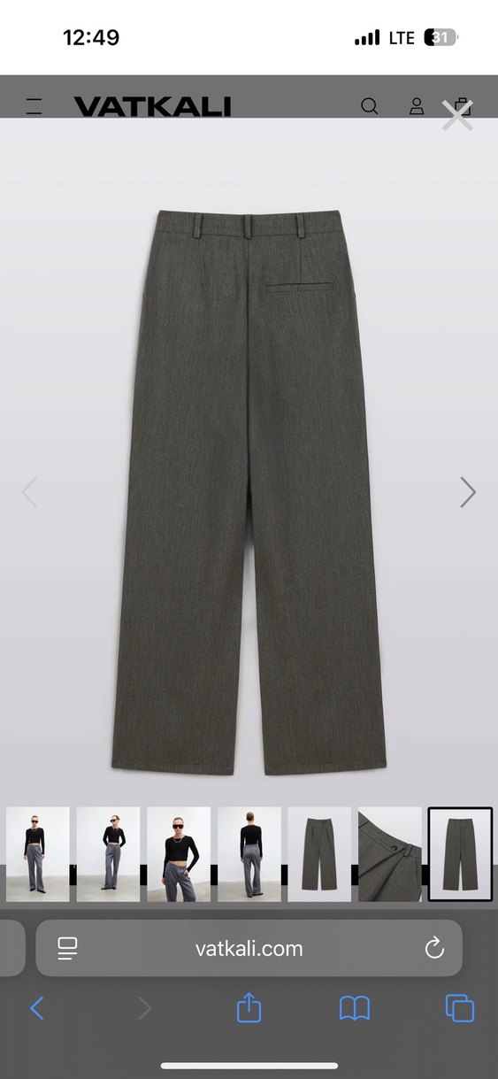 Vatkalı Gri Crossover Palazzo Pantolon - Premium - Görsel 2