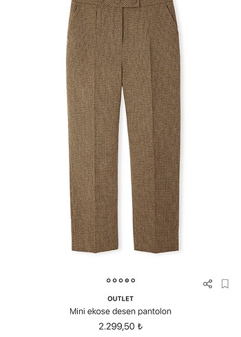 İpekyol Kahverengi Mini Ekose Desen Kumaş Pantolon - Görsel 4