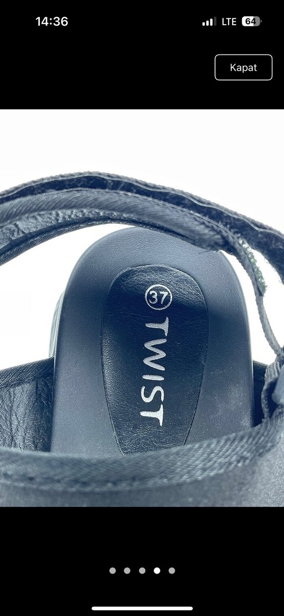 Siyah Yılan Desenli Platform Topuklu Sandalet - Görsel 4