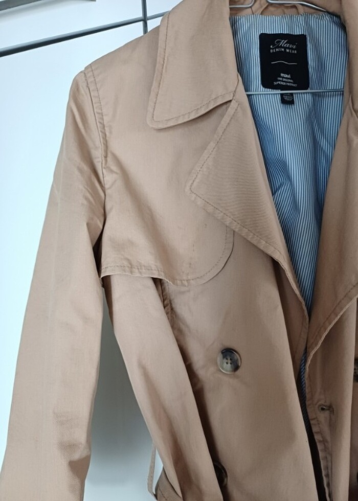 Mavi Bej Trenckot - Görsel 4