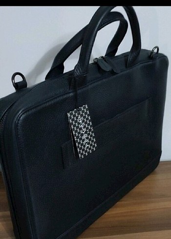 Tergan Sik Siyah Deri Laptop Cantasi Tergan