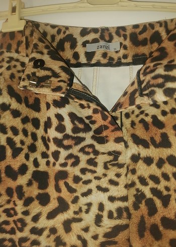 Leopar Desenli Kadın Kumaş Pantolon