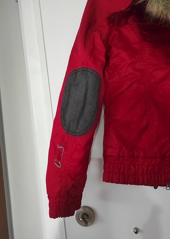 Kırmızı Fermuarlı Kısa Street Style Kadın Ceket - Görsel 7