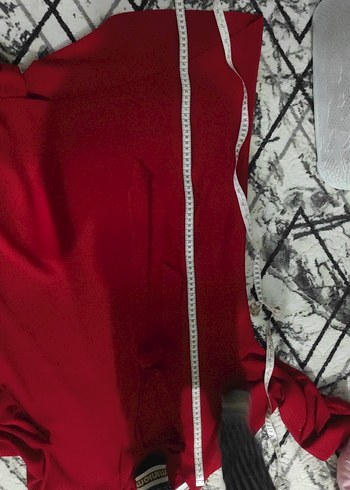 kırmızı Uzun Kollu Salaş Kadın Tunik - Görsel 5