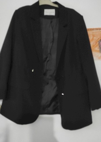 Siyah Düğmeli Kadın Blazer Ceket - Görsel 2