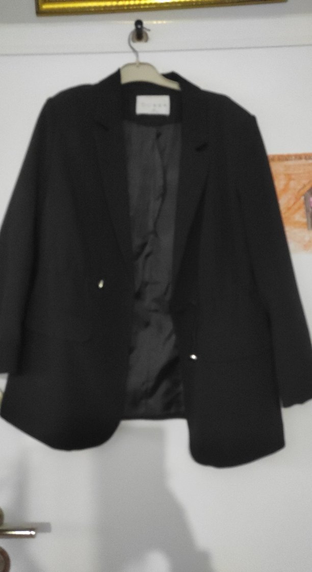 Siyah Düğmeli Kadın Blazer Ceket - Görsel 2