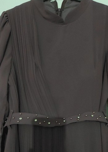 Uzun Drapeli Kadın Abiye Elbise - Görsel 3