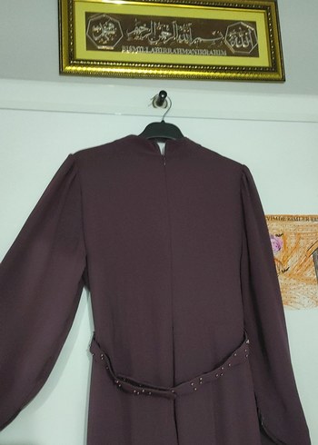 Uzun Drapeli Kadın Abiye Elbise - Görsel 8