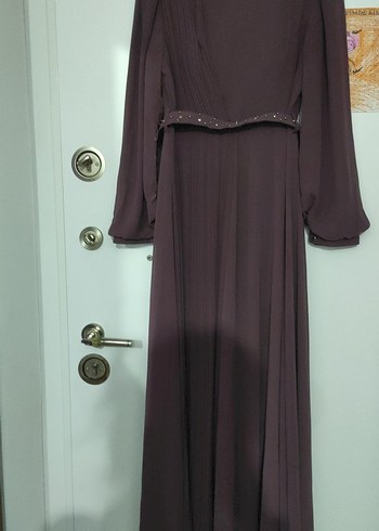 Uzun Drapeli Kadın Abiye Elbise - Görsel 2