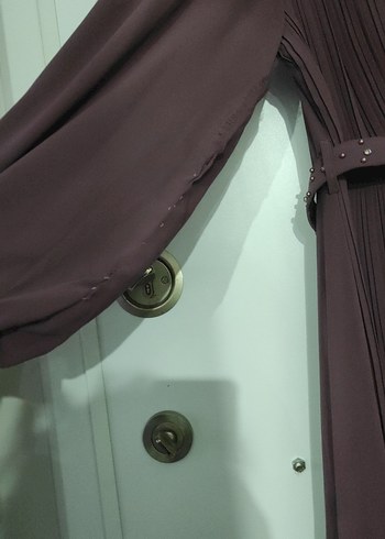 Uzun Drapeli Kadın Abiye Elbise - Görsel 4