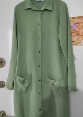 Yeşil ayrobin V Yakalı Kadın Gömlek - Görsel 4