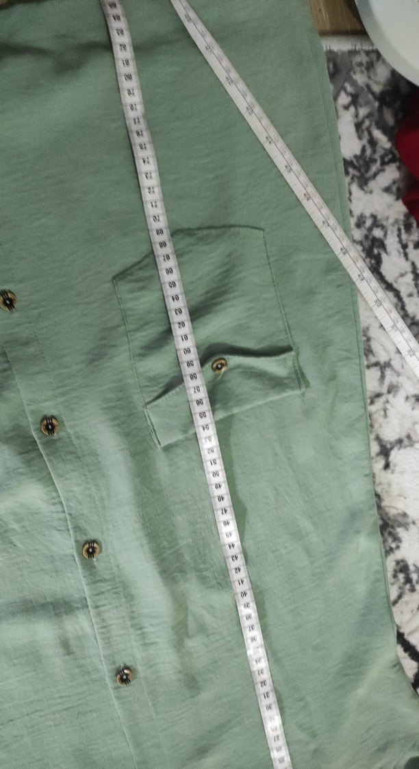 Yeşil ayrobin V Yakalı Kadın Gömlek - Görsel 3