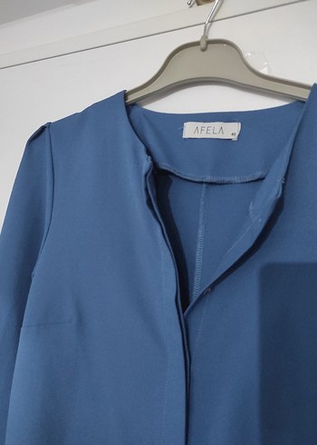 Düğmeli Uzun Kollu Lacivert Kadın takım - Görsel 3