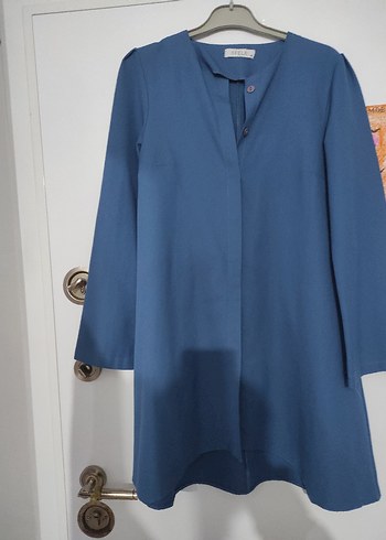 Düğmeli Uzun Kollu Lacivert Kadın takım - Görsel 2