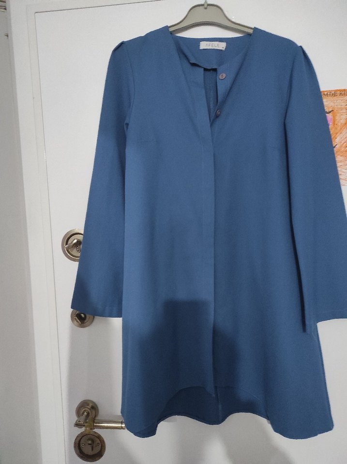 Düğmeli Uzun Kollu Lacivert Kadın takım - Görsel 2