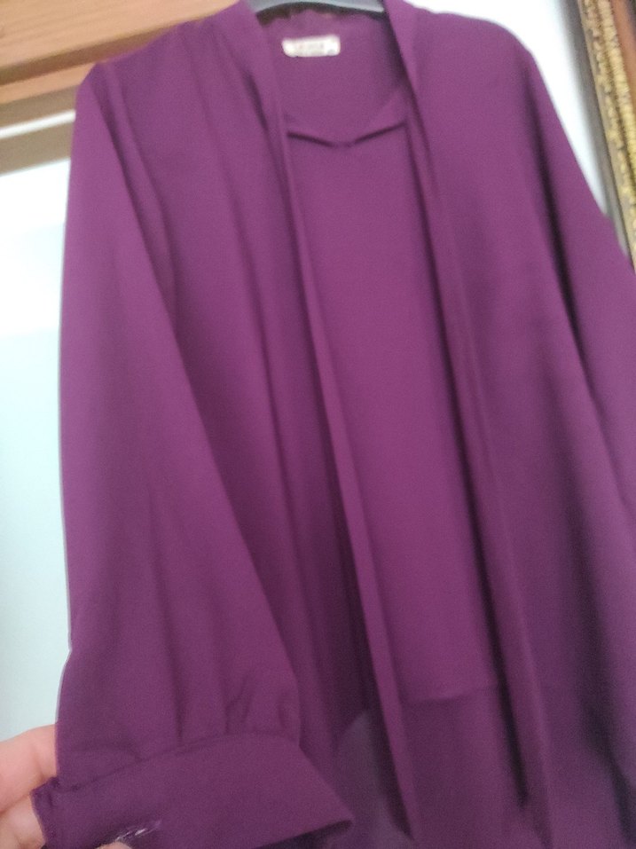 Kadın Mor Uzun Kollu Salaş Tunik - Görsel 2