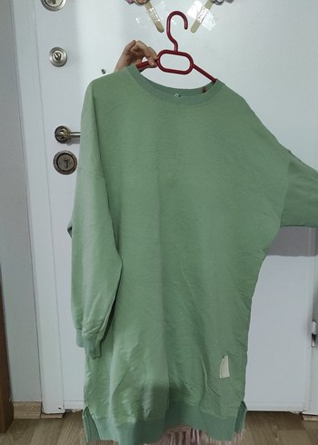 Kadın Uzun Kollu Salaş Haki Tunik - Görsel 3