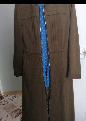 Kahverengi Kadın Uzun  Kaban - Görsel 2