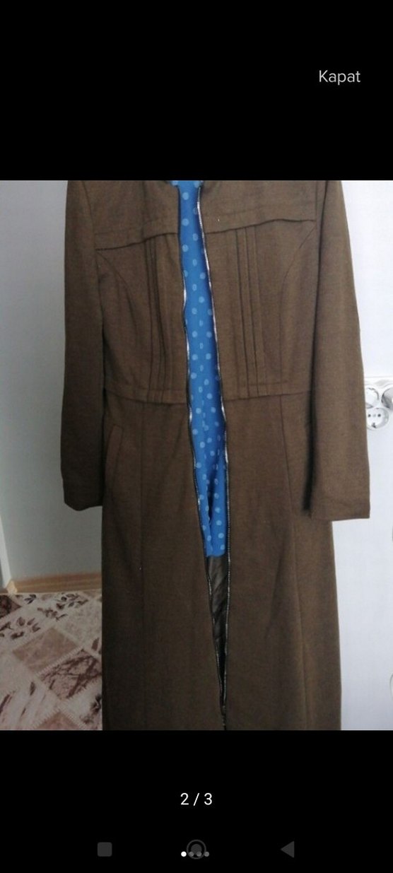 Kahverengi Kadın Uzun  Kaban - Görsel 2