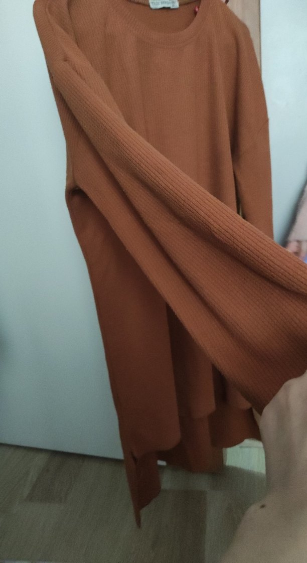 Kadın Kahverengi Uzun Kollu Salaş Tunik - Görsel 4