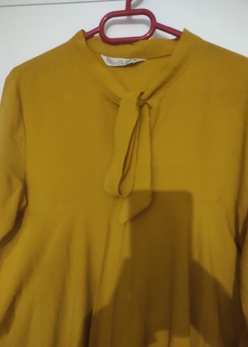 Sarı Uzun Kollu Salaş tunik - Görsel 6