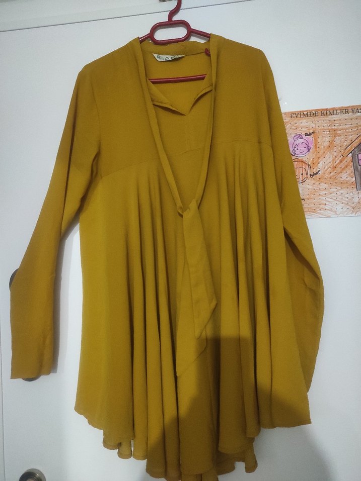 Sarı Uzun Kollu Salaş  tunik - Görsel 3