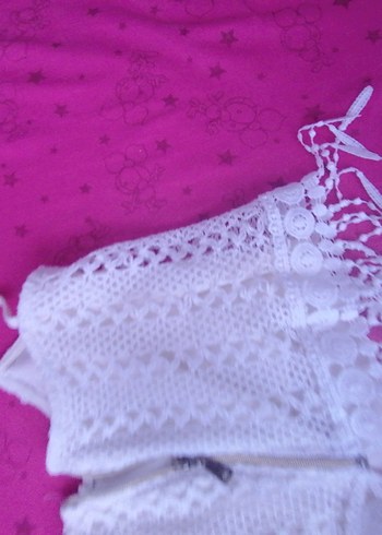 Kızlar için Dantel Detaylı Bohem Poncho - Görsel 3