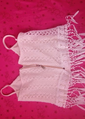 Kızlar için Dantel Detaylı Bohem Poncho - Görsel 2