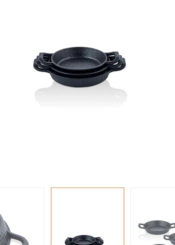 Siyah 3'lü Yuvarlak Tava Seti taç marka - Görsel 2