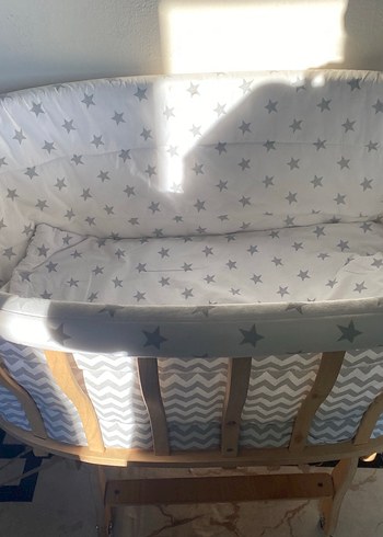 Gri Yıldız Desenli Bebek Beşiği - Görsel 5