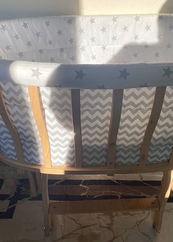 Gri Yıldız Desenli Bebek Beşiği - Görsel 6