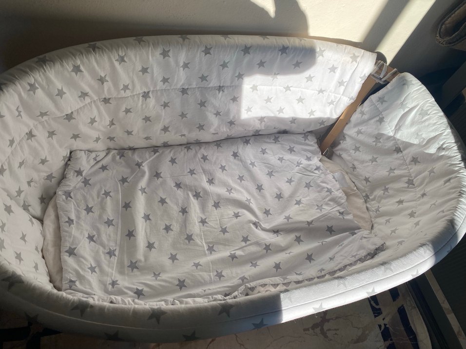 Gri Yıldız Desenli Bebek Beşiği - Görsel 4