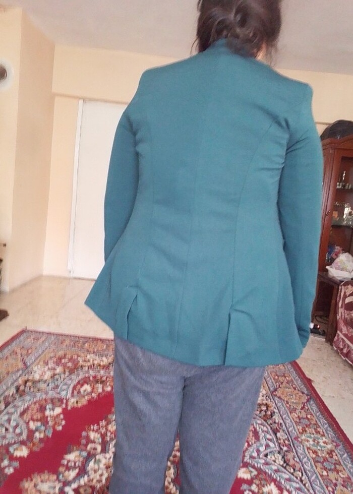 Petrol yeşili kadın blazer ceket  - Görsel 2