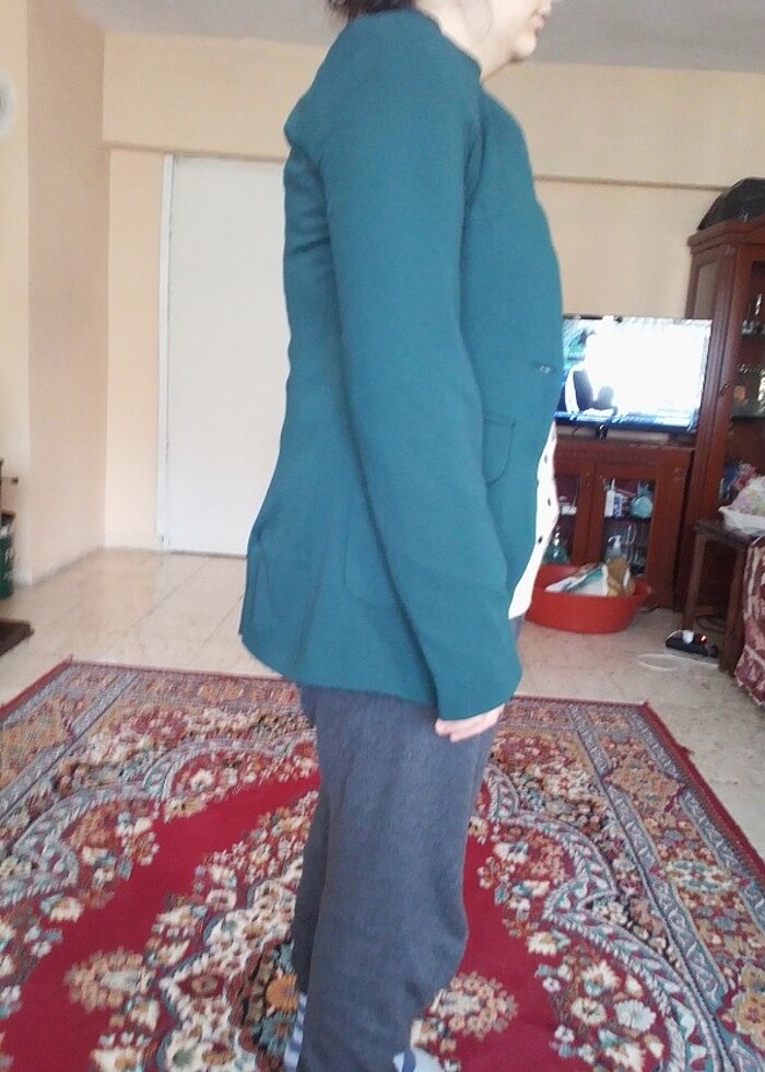 Petrol yeşili kadın blazer ceket  - Görsel 5