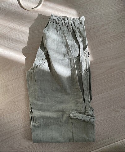 Bershka haki keten pantalon