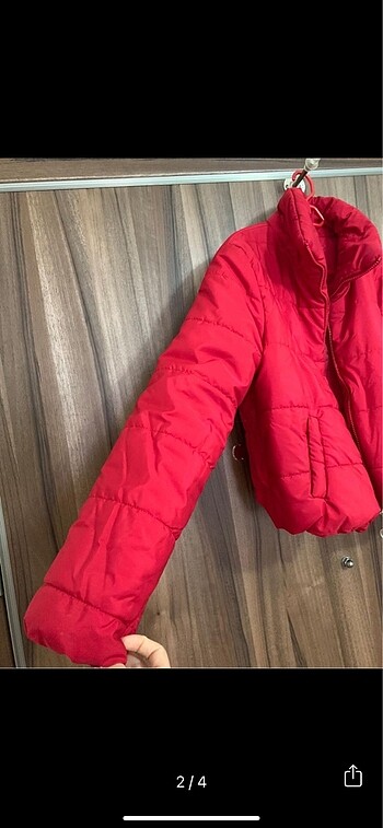 Diğer Kırmızı kısa şişme mont