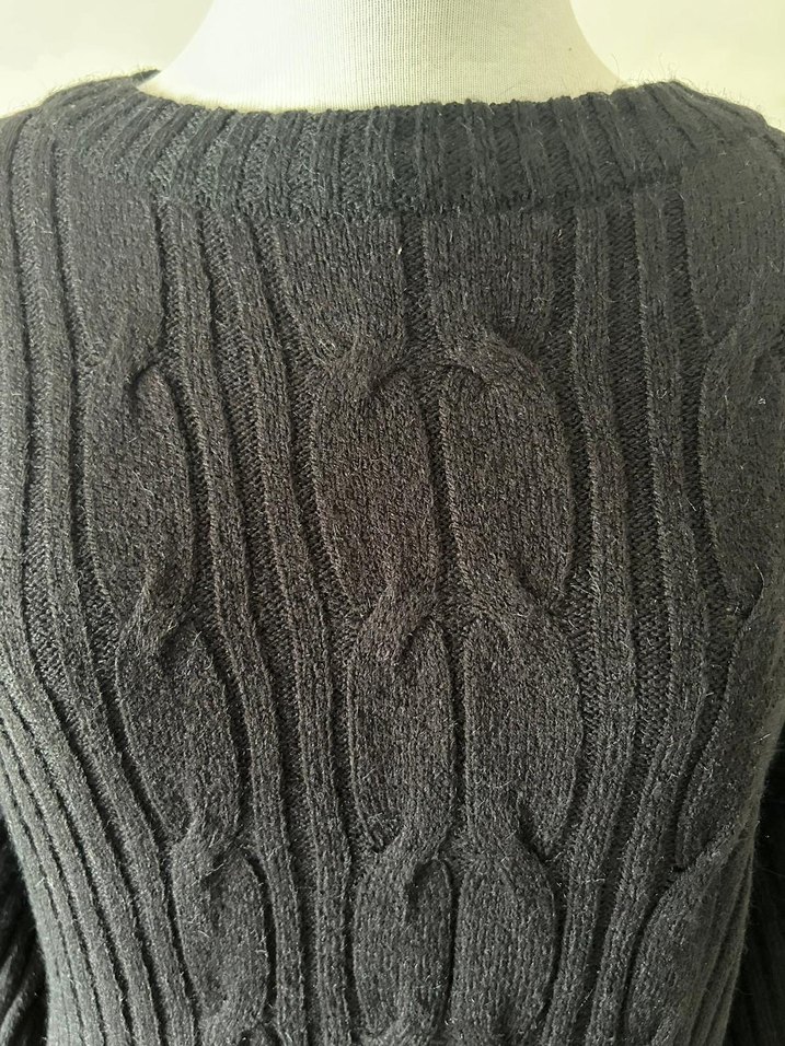 Siyah Uzun Örgü Kadın Elbise - Görsel 4