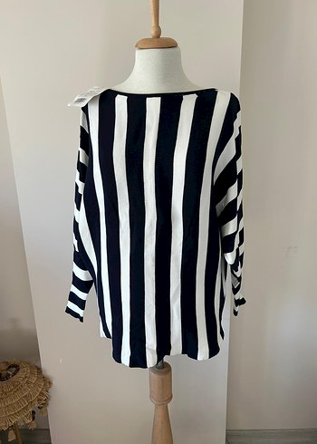 Çizgili Bluz Uzun Kollu, Midi Boy - Görsel 2