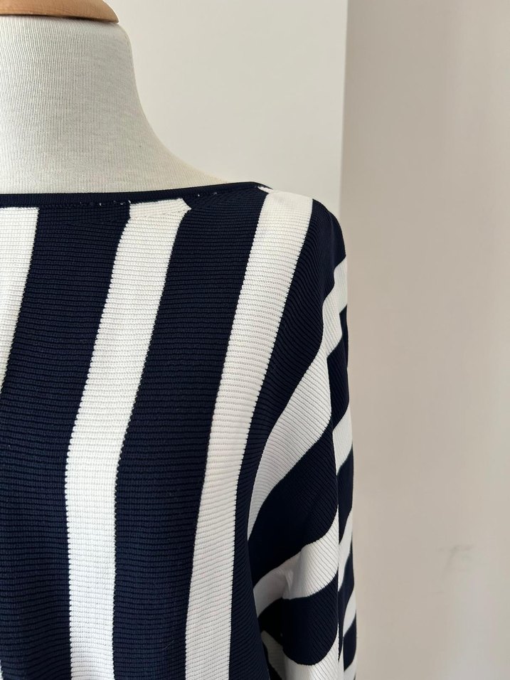 Çizgili Bluz Uzun Kollu, Midi Boy - Görsel 3