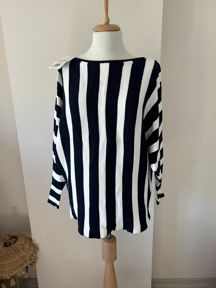 Çizgili Bluz Uzun Kollu, Midi Boy - Görsel 2