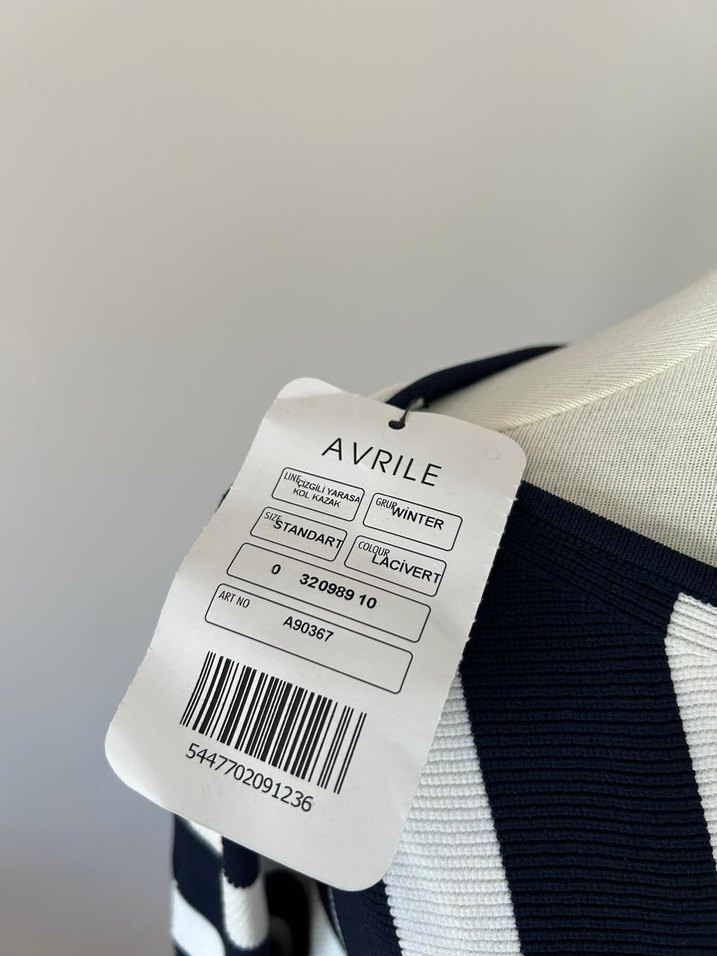 Çizgili Bluz Uzun Kollu, Midi Boy - Görsel 4