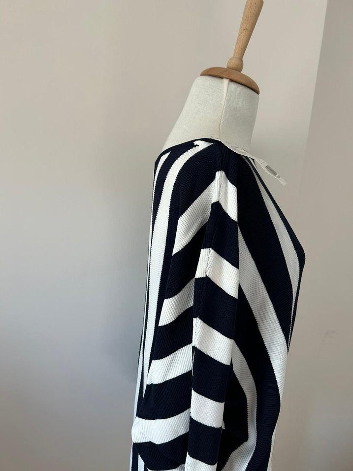 Çizgili Bluz Uzun Kollu, Midi Boy - Görsel 5