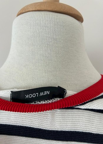 Çizgili Pamuklu Uzun Kollu Kadın Kazak - Görsel 7