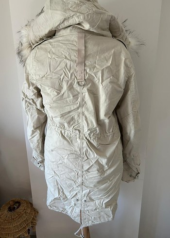 Bershka Bej Kürklü Kışlık Mont - Görsel 11