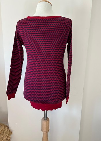 Bordo Uzun Kollu Triko Kadın Kazak - Görsel 7