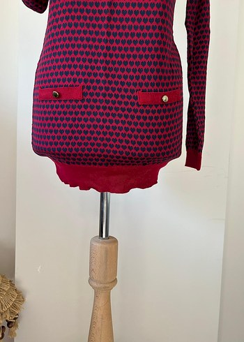 Bordo Uzun Kollu Triko Kadın Kazak - Görsel 4