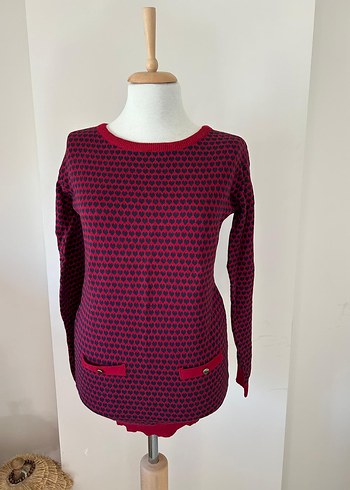 Bordo Uzun Kollu Triko Kadın Kazak - Görsel 5