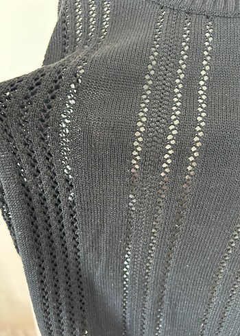 Siyah Örgü Uzun Kollu Kadın Kazak - Görsel 4