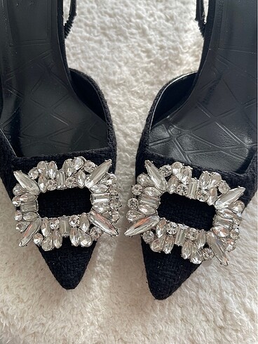 36 Beden Siyah Tüvit Kumaş Stiletto